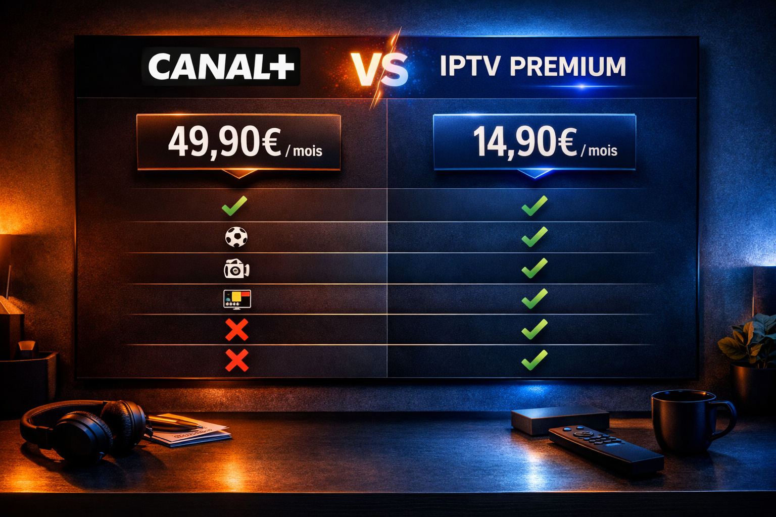 Comparatif Canal+ vs IPTV Premium