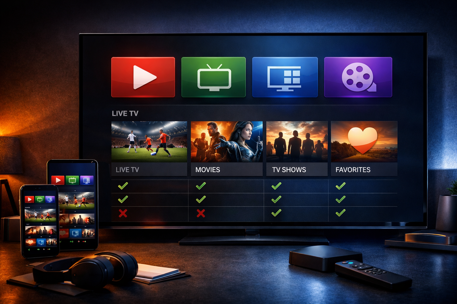 Interface générique d’app IPTV
